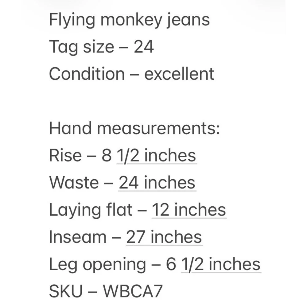 Flying Monkey Womens Mid-Rise Cropped Straight Blue Jeans 24 Meas: 24x27